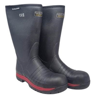 Skellerup Quatro S5 Insulated steel toe cap wellies Black/Red