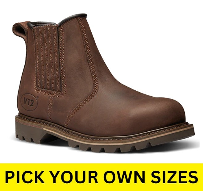 V12 Rawhide – Bottes De Travail Élastiques Cuir Huilé Robuste, Semelle Nitrile Antistatique HRO 300°C, Confort Toute Saison